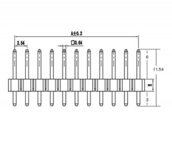 1x4 Erkek Pin Header - 2.54mm - Resim 2