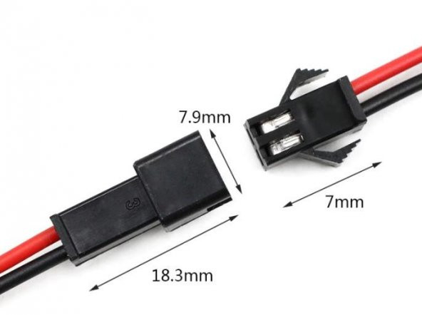 2P KonnektörErkek Plastik Kısmı(5 Adet SM Tipi) - 5