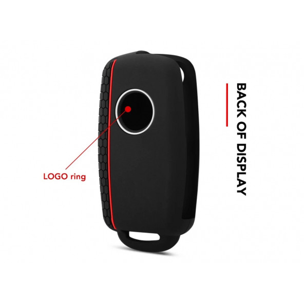VOLKSWAGEN POLO GOLF PASSAT CC JETTA SCİROCCO CADDY SEAT IBIZA SİLİKON ANAHTAR KILIF(SİYAH-KIRMIZI) - Resim 4