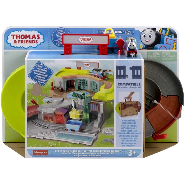 Orjinal Thomas Taşınabilir Sodor Tren Seti Vinç Cranky ve Metal Thomas Treni Thomas&Friends Thomas ve Arkadaşları - 6