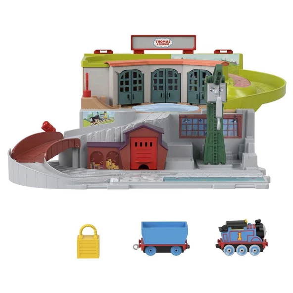 Orjinal Thomas Taşınabilir Sodor Tren Seti Vinç Cranky ve Metal Thomas Treni Thomas&Friends Thomas ve Arkadaşları - 5