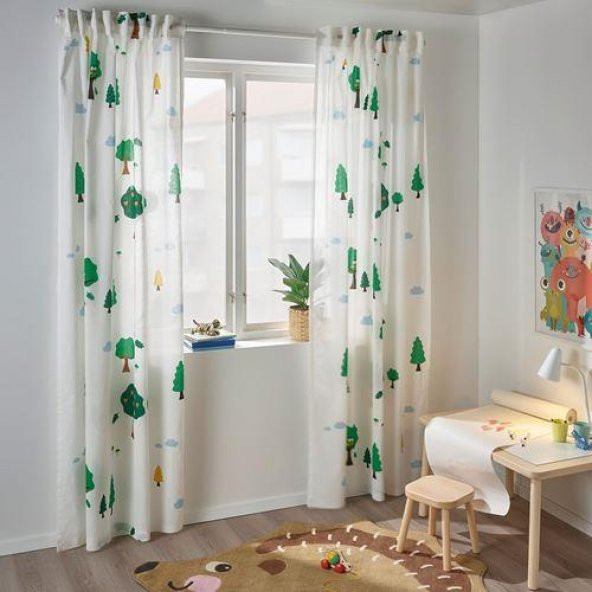 Kirpi Temalı Çocuk Odası Halısı MeridyenDukkan Kahverengi 94x150 cm Kaydırmaz Halı - 2