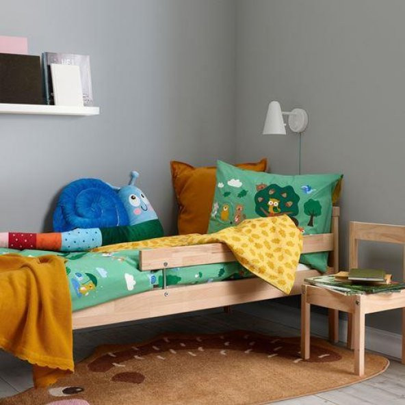 Kirpi Temalı Çocuk Odası Halısı MeridyenDukkan Kahverengi 94x150 cm Kaydırmaz Halı - 8