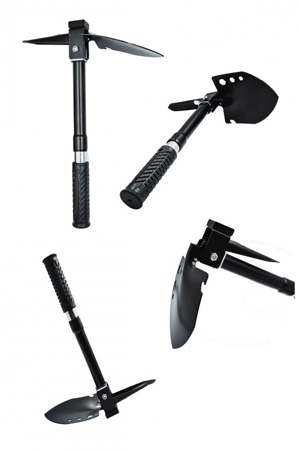 Kamp Küreği, Katlanır Multi Çelik Kürek, Çekiç, Çapa, Multitools Katlanır Kürek - 7