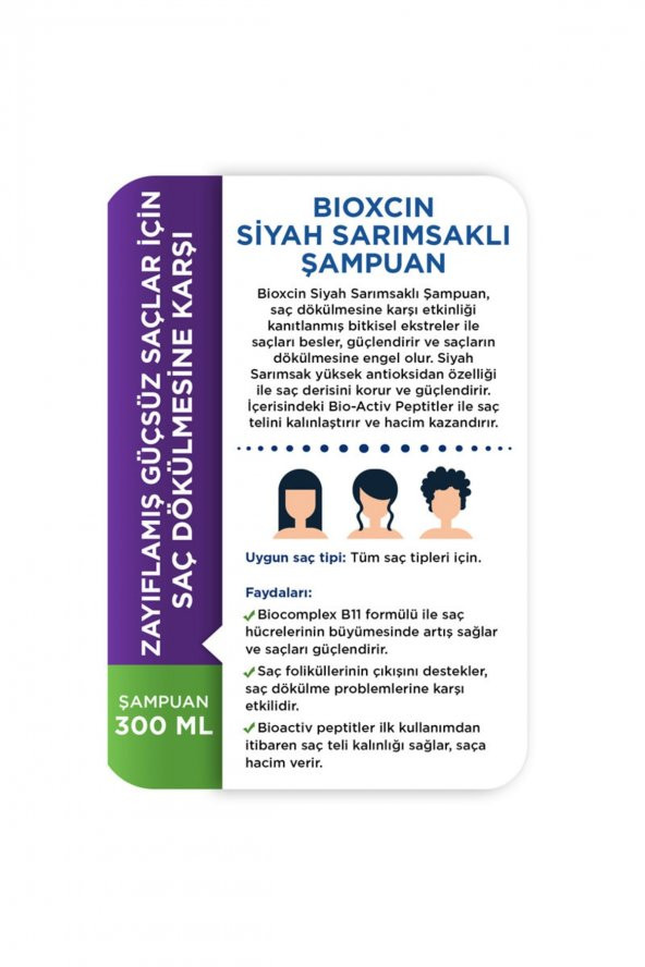 BIOXCIN SIYAH SARIMSAK ŞAMPUANI 300 ML - 3