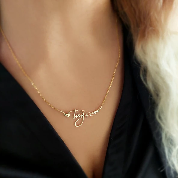 Vaoov 925 Ayar Gümüş El Yazısı İsimli Melek Kolye - Resim 4