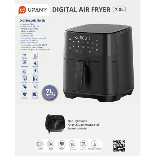 Xiaomi Upany 7L Xxl Plus Air Fryer 1800W - 9