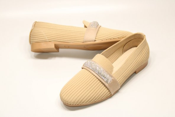 CASSO KAUÇUK KAYMAZ TABAN BAĞSIZ KOLAY GİYİM TAŞLI TOKA DETAY KADIN GÜNLÜK EV-İŞ-SOKAK BABET - 3