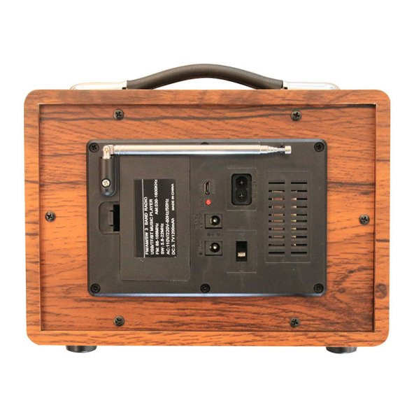 NOSTALJİK RADYO BLUETOOTH HOPARLÖR FM RADİO SD KART USB GİRİŞLİ ŞARJLI SPEAKER - 3