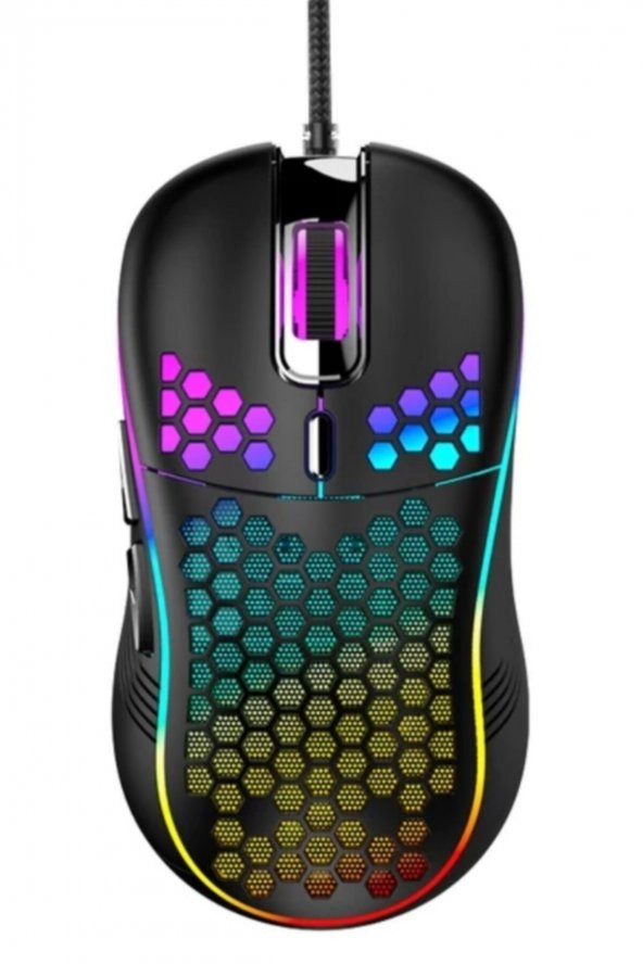 Rgb Led Işıklı Oyuncu Mouse Gaming 800-2400 Dpi 0 Oyun Mouse Mat Siyah - 1