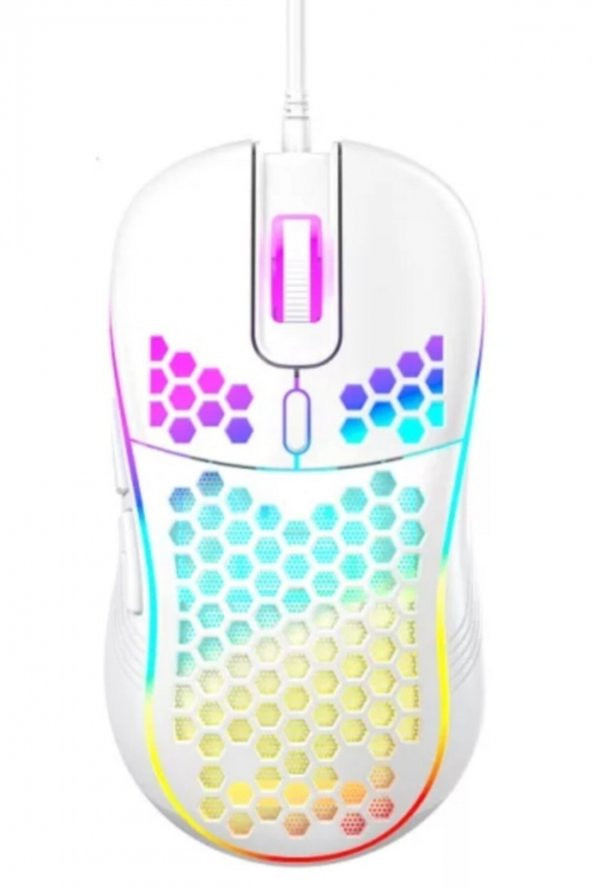Rgb Led Işıklı Oyuncu Mouse Gaming 800-2400 Dpi 0 Oyun Mouse Mat Beyaz