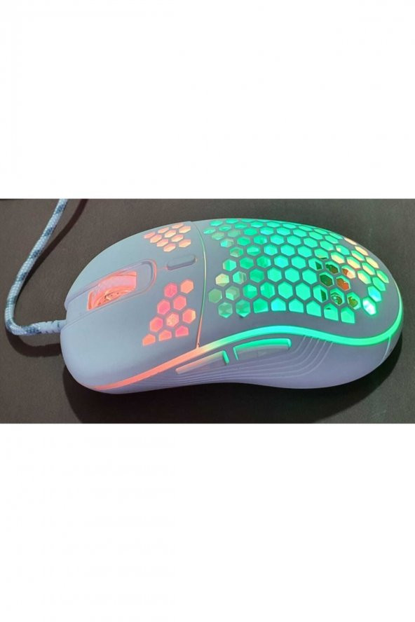 Rgb Led Işıklı Oyuncu Mouse Gaming 800-2400 Dpi 0 Oyun Mouse Mat Beyaz - 2
