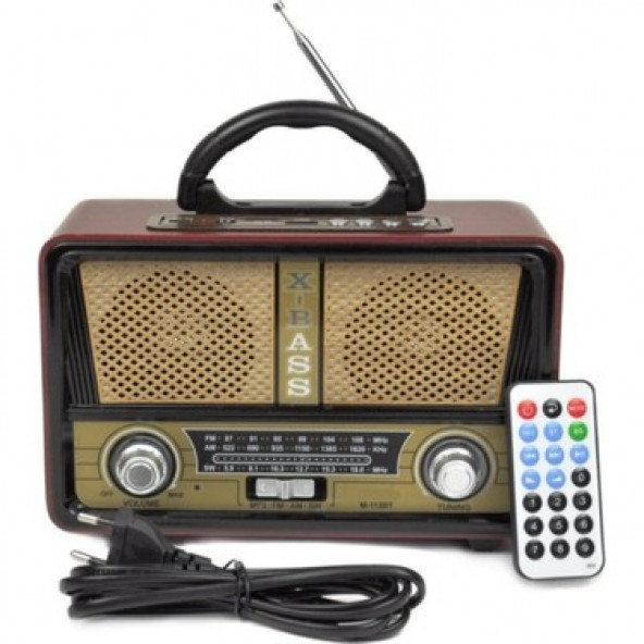 Meier M-112bt Nostaljik Ahşap Retro Radyo Bluetooth Fm Sd Aux U