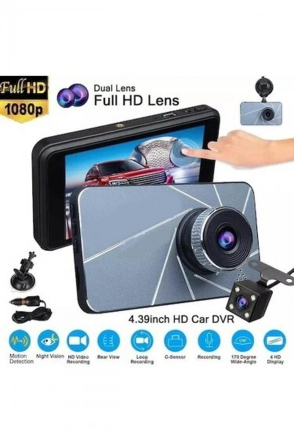 Araç Içi Kamera Full Hd 1080p + Geri Görüş Kamerası - 1