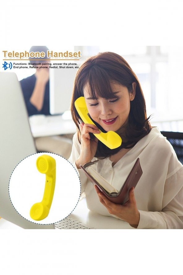 Retro Bluetooth Telefon Ahizesi Radyasyon Geçirmez Kulaklık Mikrofon Ios Android Uyumlu - 3