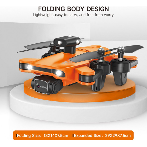 HD ÇİFT KAMERALI WİFİ PROFESYONEL DRONE LED IŞIKLI KATLANABİLİR DRONE ŞARJLI UZAKTAN KUMANDALI - 3