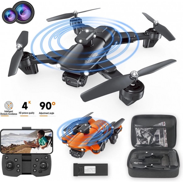 HD ÇİFT KAMERALI WİFİ PROFESYONEL DRONE LED IŞIKLI KATLANABİLİR DRONE ŞARJLI UZAKTAN KUMANDALI - 8