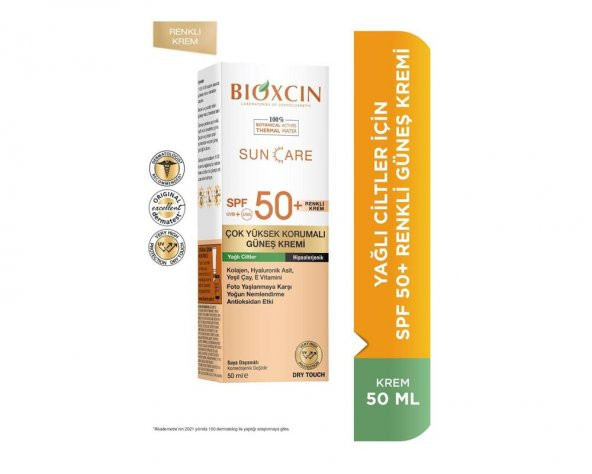 Bioxcin Sun Care Çok Yüksek Korumalı Yağlı Ciltler Için Renkli Güneş Kremi TİNTED (Spf50+) 50 Ml - SKT:12M ürün görseli 1