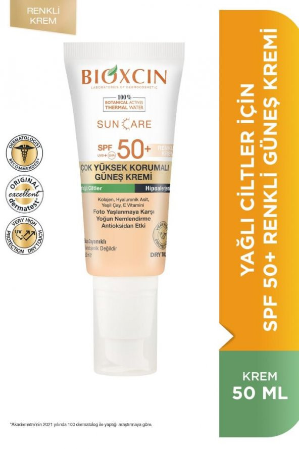 Bioxcin Sun Care Çok Yüksek Korumalı Yağlı Ciltler Için Renkli Güneş Kremi TİNTED (Spf50+) 50 Ml - SKT:12M - Resim 4