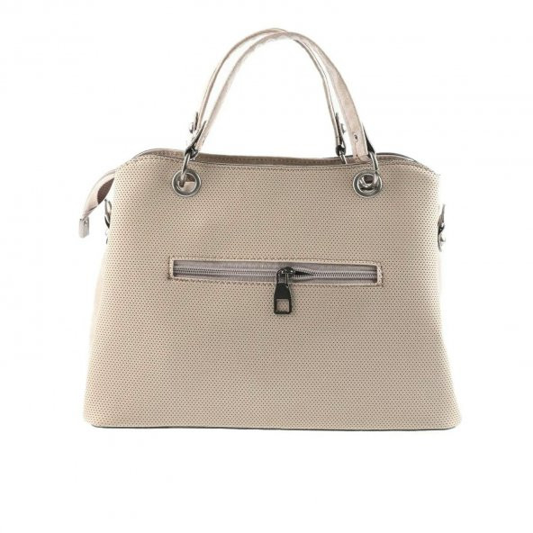 Açık Kahverengi Yuvarlak Nakışlı Bayan Askılı El ve Omuz Çantası - 3