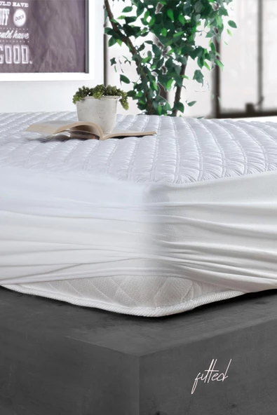 Limon Soft Kapitone Fitted Full Kenar Su Sıvı Geçirmez Yatak Koruyucu Alez Çarşaf Beyaz  120x200 - 3