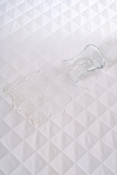 Limon Soft Kapitone Fitted Full Kenar Su Sıvı Geçirmez Yatak Koruyucu Alez Çarşaf Beyaz  90x190 - 3