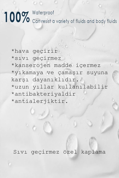 Limon Soft Kapitone Fitted Full Kenar Su Sıvı Geçirmez Yatak Koruyucu Alez Çarşaf Beyaz  90x190 - 4