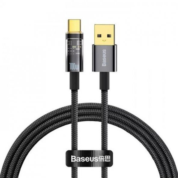 Baseus Super Şarj 1Mt Akıllı 100W USB to Type-C Şarj Data Kablosu 480 MB/sn Veri Aktarım Auto Power