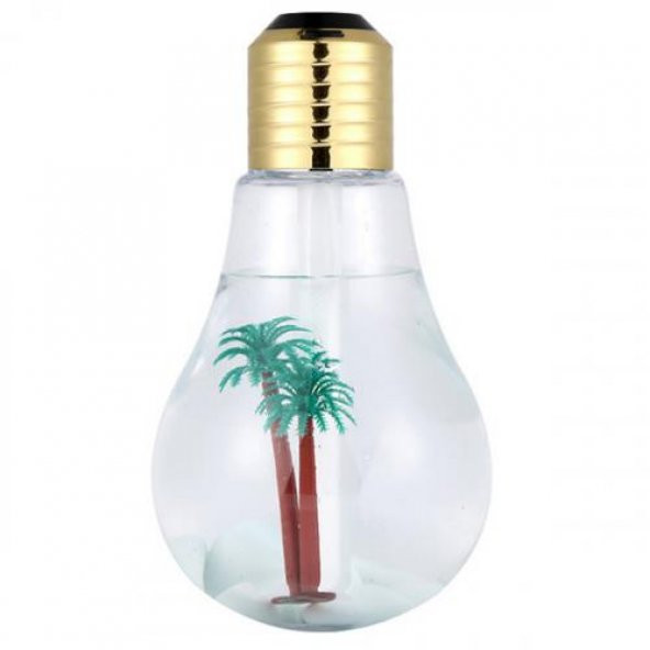 Coofbe Renkli Işıklı Ampul Tasarımlı 400ML Hava Nemlendirici Buhar Makinası Humidifier Hava Nemlendirici