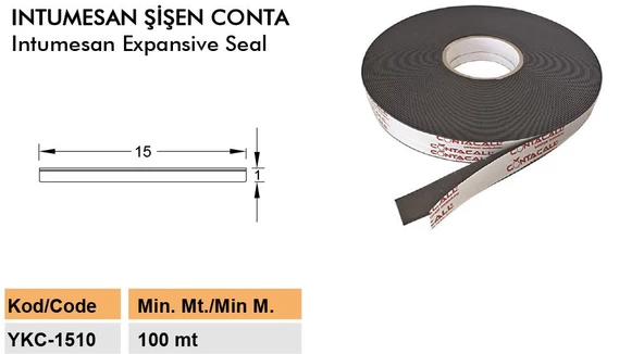 Contacall Yangın İntümesan Kapı Fitili Yangın Duman Contası 15X10 25 Metre
