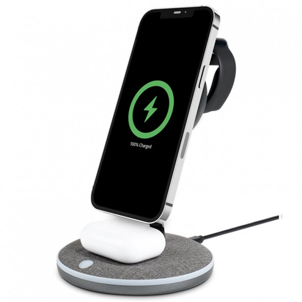 Ttec AirCharger Trio M MagSafe Uyumlu 3'ü 1 Arada iPhone + Apple Watch + AirPods Kablosuz Hızlı Şarj Standı - 2