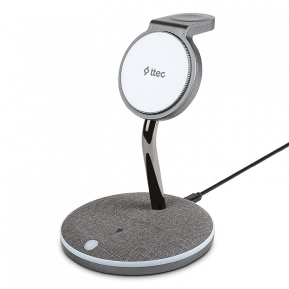 Ttec AirCharger Trio M MagSafe Uyumlu 3'ü 1 Arada iPhone + Apple Watch + AirPods Kablosuz Hızlı Şarj Standı - 4