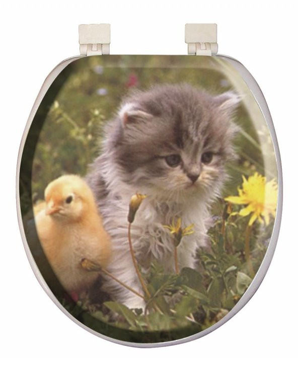 Softy Jumbo Desenli Yumuşak Klozet Kapağı Beyaz