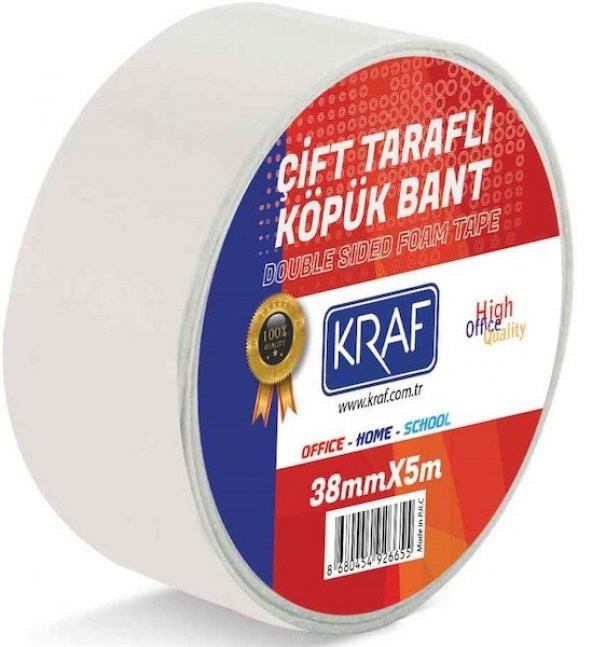 KRAF ÇIFT TARAFLI KÖPÜK BANT 38MMX5M 5038G