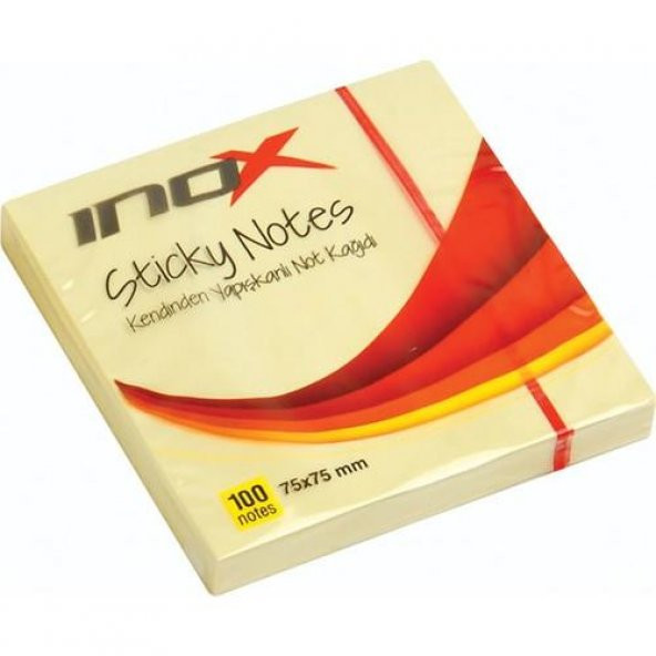 İnox 75 x 75 Yapışkanlı Not Kağıdı 100 Yp Sarı