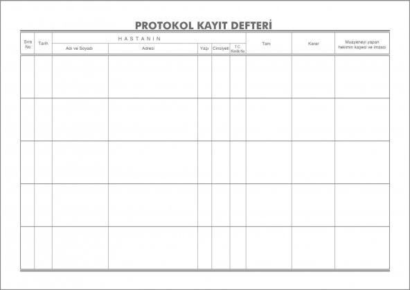 Protokol Hasta Kayıt Defteri 100 Yaprak 23x32 cm (200 Sayfa) - 2