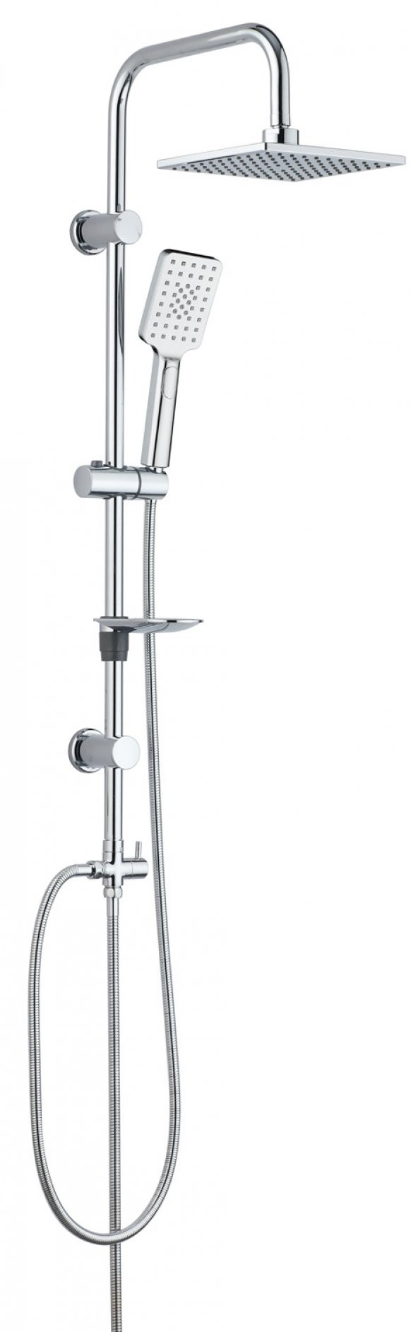 ECA Luna Banyo Bataryası+T-MAY Banyo Belen Kare Tepe Duş Takımı Seti Paslanmaz Krom - Resim 2