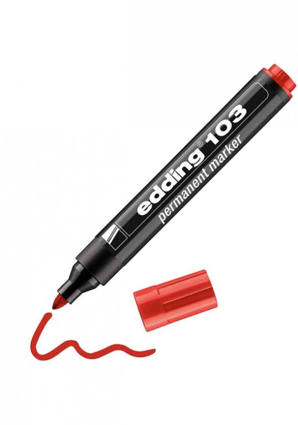 Edding Markör Permanent Yuvarlak Uç Kırmızı 103 ürün görseli 1