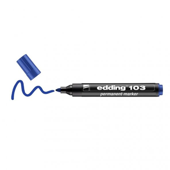 Edding Markör Permanent Yuvarlak Uç Mavi 103