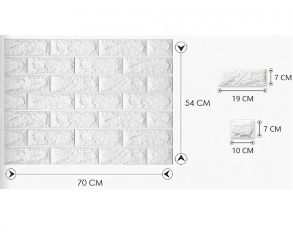 Renkli Duvarlar 70x54 Cm(0.37m2) Kendinden Yapışkanlı Esnek Köpük Taş Desen Duvar Kağıdı Paneli - 2