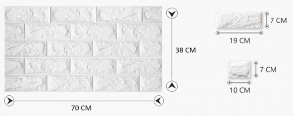 Renkli Duvarlar 70x38 Cm(0,27M2)Kendinden Yapışkanlı 3D Esnek Duvar Kağıdı Paneli - Resim 2
