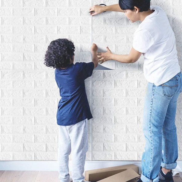 Renkli Duvarlar 70x38 Cm(0,27M2)Kendinden Yapışkanlı 3D Esnek Duvar Kağıdı Paneli - Resim 4