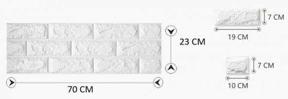 Renkli Duvarlar 70x23cm(0,17m2) Tuğla Desen Kendinden Yapışkanlı 3D Duvar Kağıdı Kaplama Paneli - 2