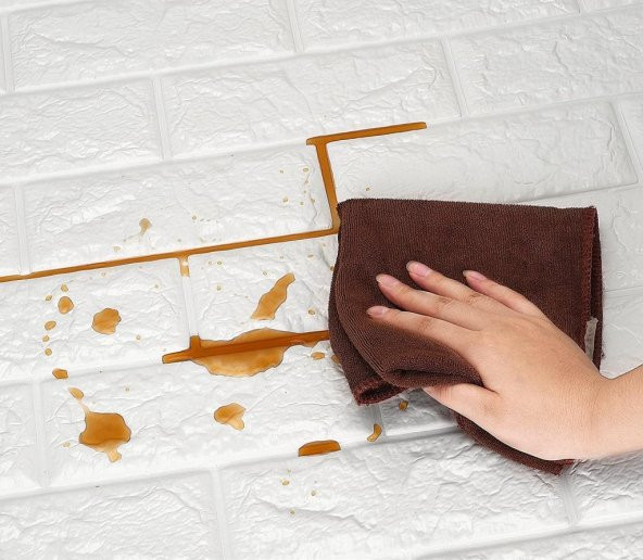 Renkli Duvarlar 70x23cm(0,17m2) Tuğla Desen Kendinden Yapışkanlı 3D Duvar Kağıdı Kaplama Paneli - 4