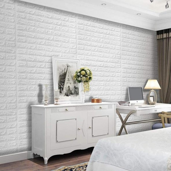 Renkli Duvarlar 70x23cm(0,17m2) Tuğla Desen Kendinden Yapışkanlı 3D Duvar Kağıdı Kaplama Paneli - 6