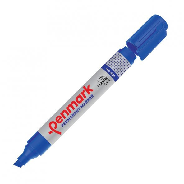 Penmark Markör Permanent Kesik Uç Mavi HS-406