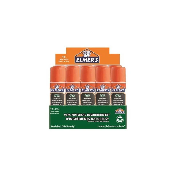 Elmers Stick Yapıştırıcı S Okul Tipi 20 Gram Stick Yapıştırıcı (10 Lu Paket)