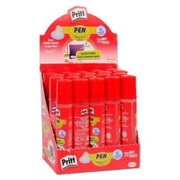 Pritt Sıvı Yapıştırıcı Pen Solventsiz 55 ML Solventsiz Sıvı Yapıştırıcı (20 Li Paket) - Resim 2