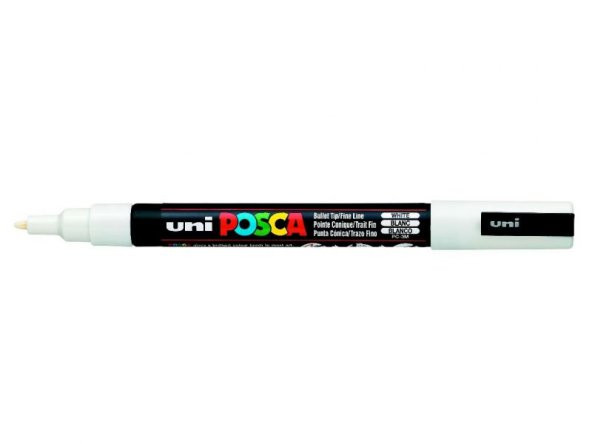 Uni-Ball Markör Boyama Posca Su Bazlı Poster 0.7 MM Beyaz PC-1M