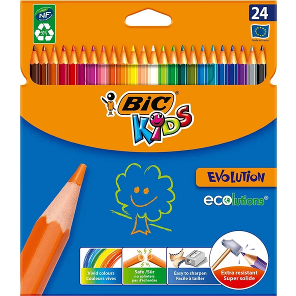 Bic Kids Evolution Kuru Boya Kalemi 24 Renk